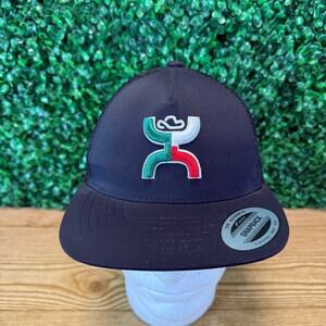 NWOT Hooey Youth Boquillas Mexican Flag Colors Black Snapback Hat Cap